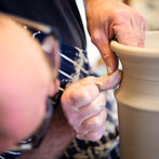 Paul Young making a dovecote in his workshop 2016